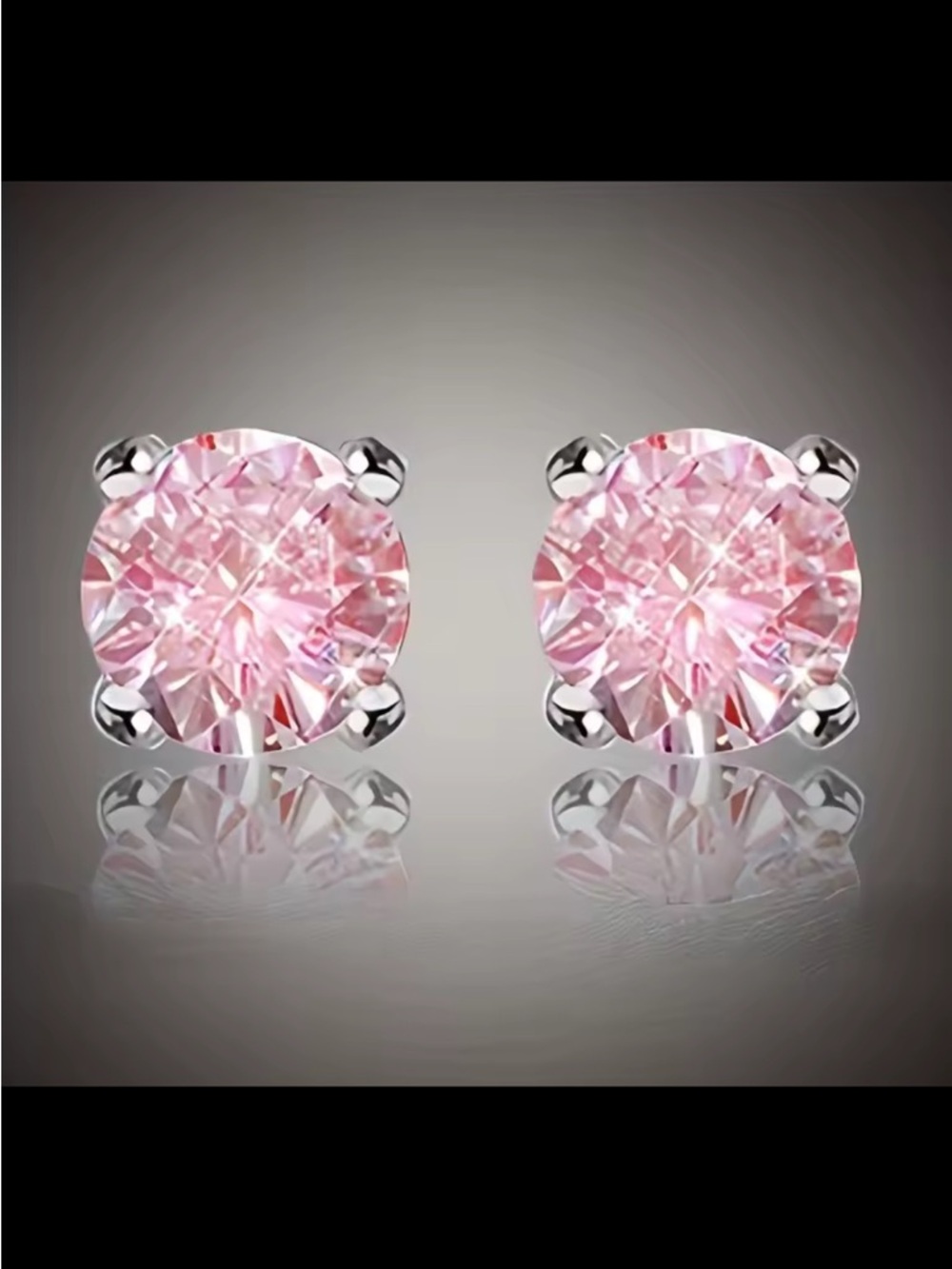 Pink Round Crystal Stud Earrings - Women's Jewelry